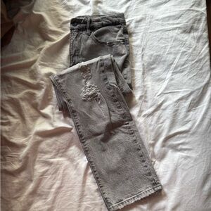 Good America Gray Distressed Jeans